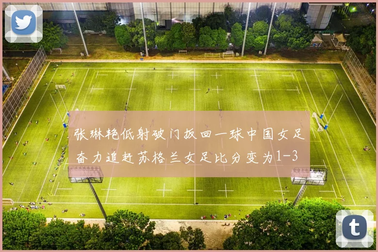 张琳艳低射破门扳回一球中国女足奋力追赶苏格兰女足比分变为1-3