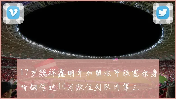 17岁魏祥鑫明年加盟法甲欧塞尔身价翻倍达40万欧位列队内第三